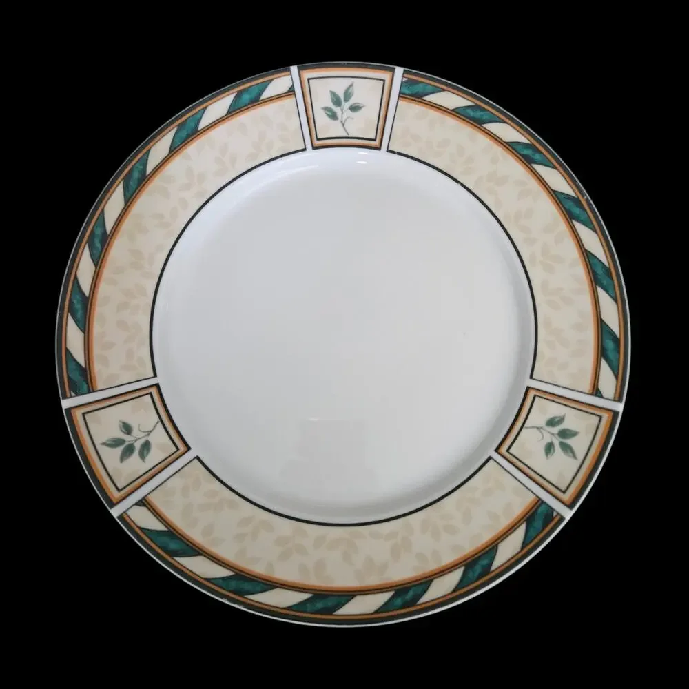 Studio Concepts Fine Porcelain Dinner Plates Geometric Floral Pattern Set of 2
